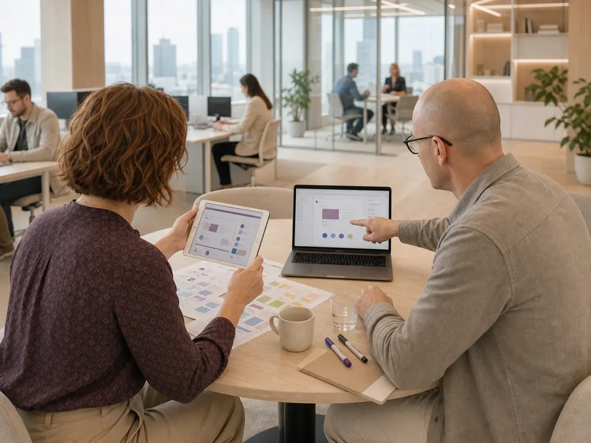 UX and accessibility specialists conducting a heuristic evaluation